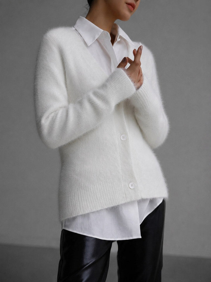 Oversized strikcardigan til kvinder med knapper og afslappet pasform