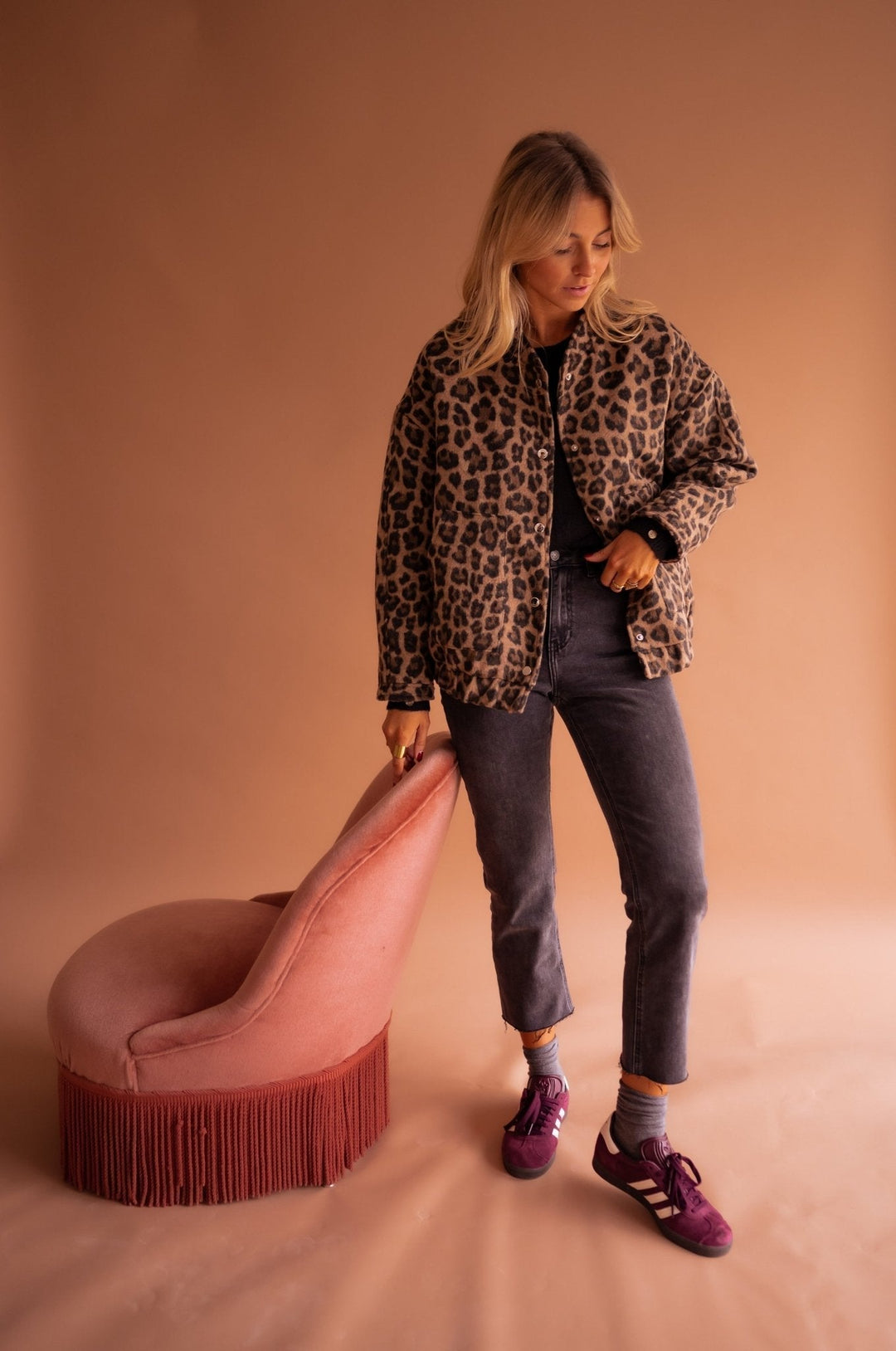 Trendige Jacke für Damen mit Leopardenmuster