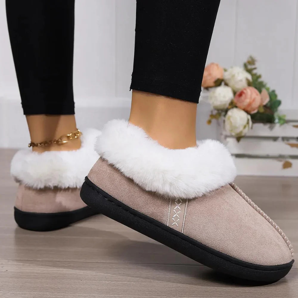 Sophia | Women's Cozy Fluffy Slippers-Metro Lane Plaza