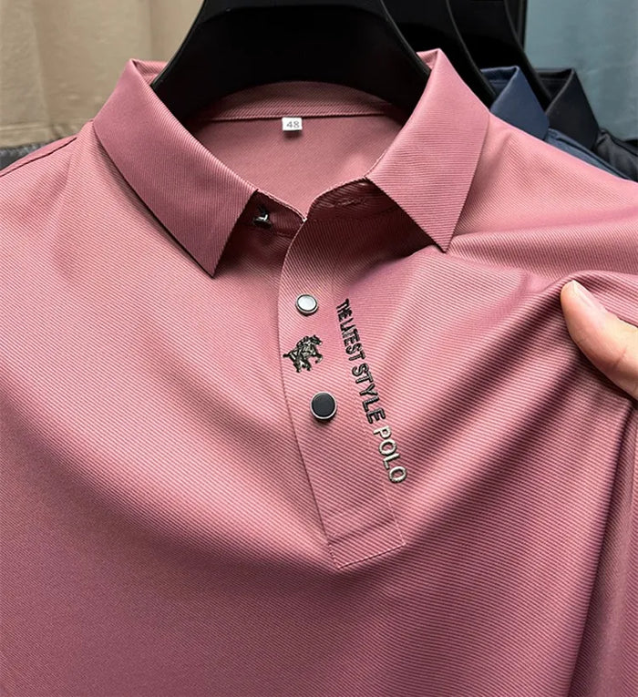 Men's Stretch Polo T-Shirt – Wrinkle-Free Comfort Wear-Metro Lane Plaza
