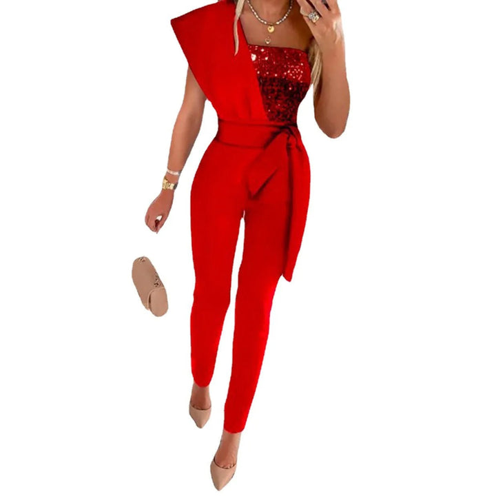 Savannah | Women's One Shoulder Jumpsuit-Metro Lane Plaza