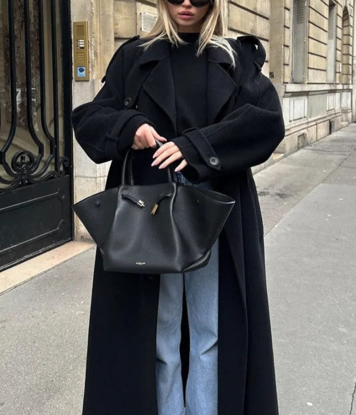 Gabardina clásica cruzada de mujer