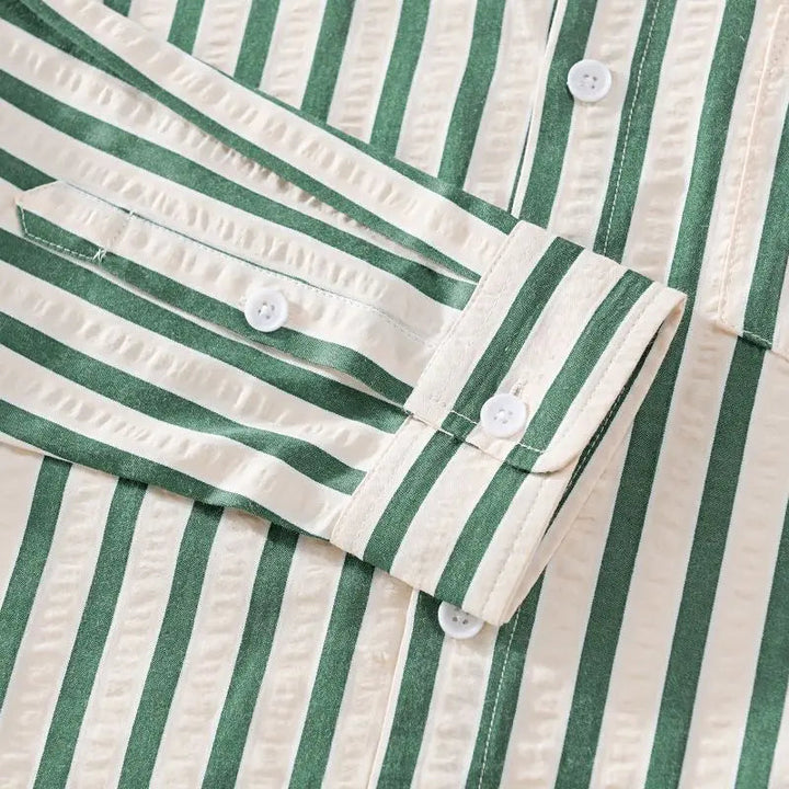 Men's Long Sleeve Striped Shirt | Stylish Casual Wear for Men-Metro Lane Plaza