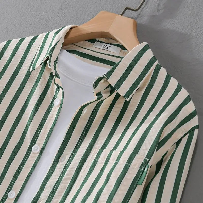 Men's Long Sleeve Striped Shirt | Stylish Casual Wear for Men-Metro Lane Plaza