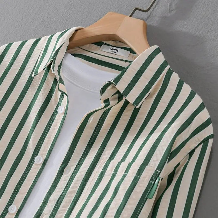 Men's Long Sleeve Striped Shirt | Stylish Casual Wear for Men-Metro Lane Plaza