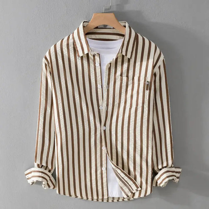 Men's Long Sleeve Striped Shirt | Stylish Casual Wear for Men-Metro Lane Plaza