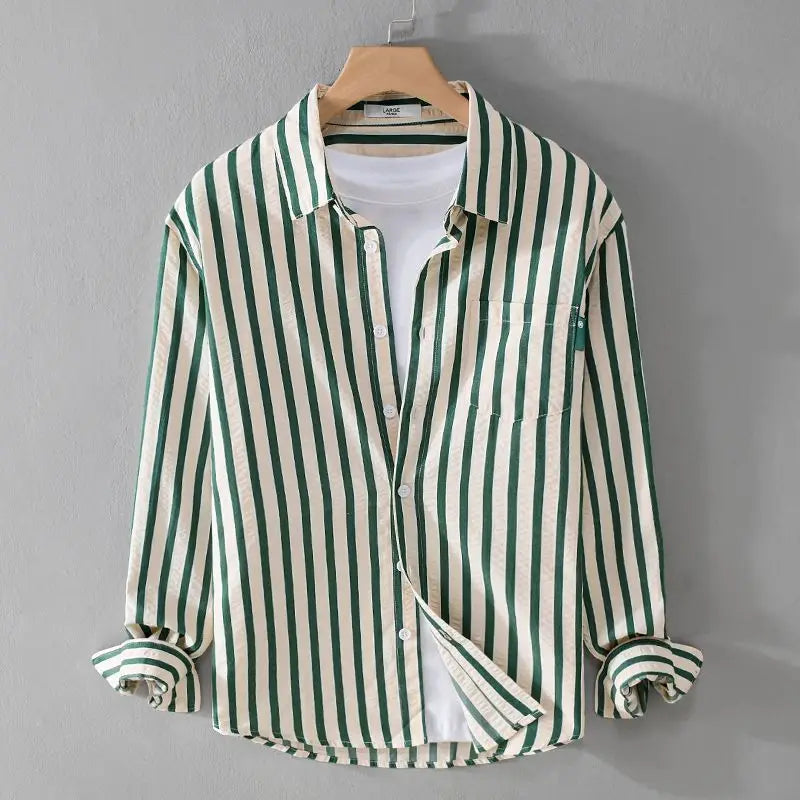 Men's Long Sleeve Striped Shirt | Stylish Casual Wear for Men-Metro Lane Plaza