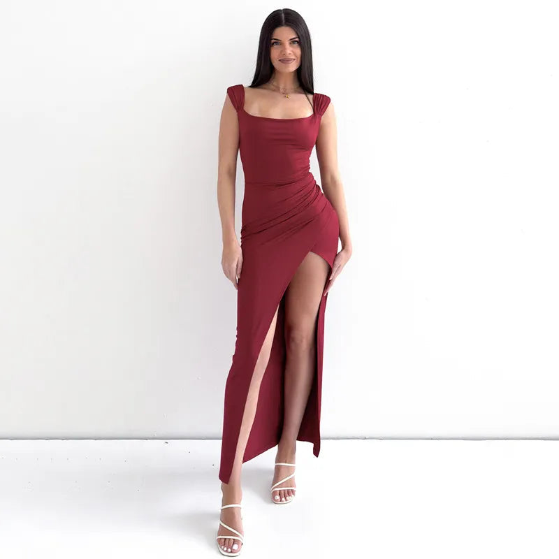 Margaret | Women's Sleeveless Bodycon Maxi Gown-Metro Lane Plaza