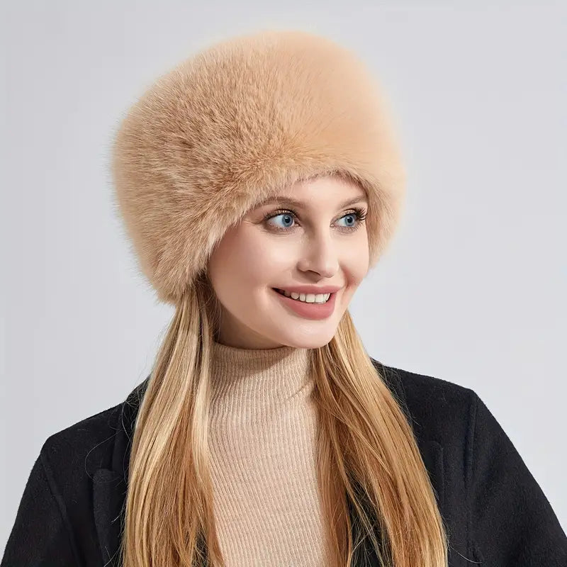 Marigold | Women's Winter Beanie with Fluffy Faux Fur Lining-Metro Lane Plaza