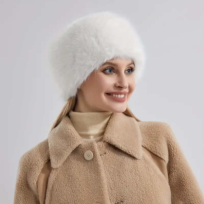 Marigold | Women's Winter Beanie with Fluffy Faux Fur Lining-Metro Lane Plaza