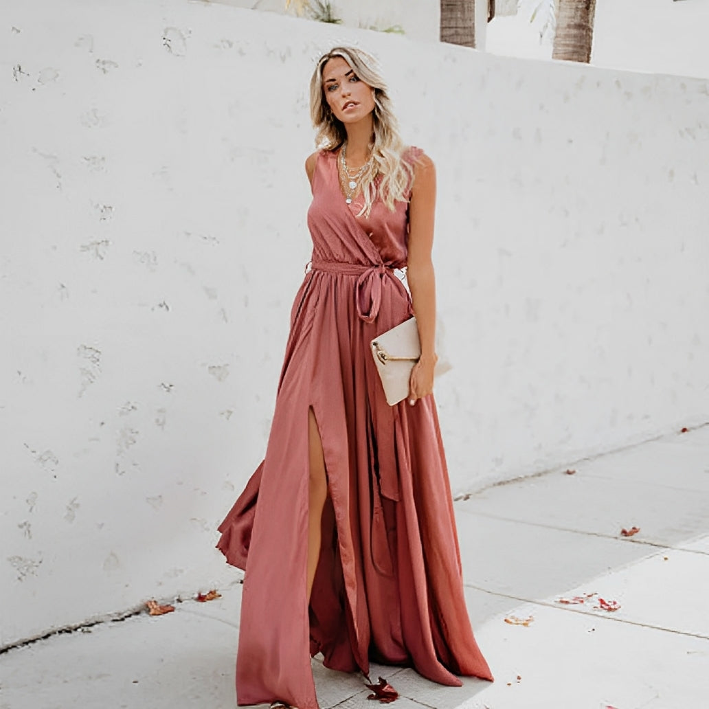 Marissa | Women's Sleeveless A-Line Maxi Dress Alternative-Metro Lane Plaza