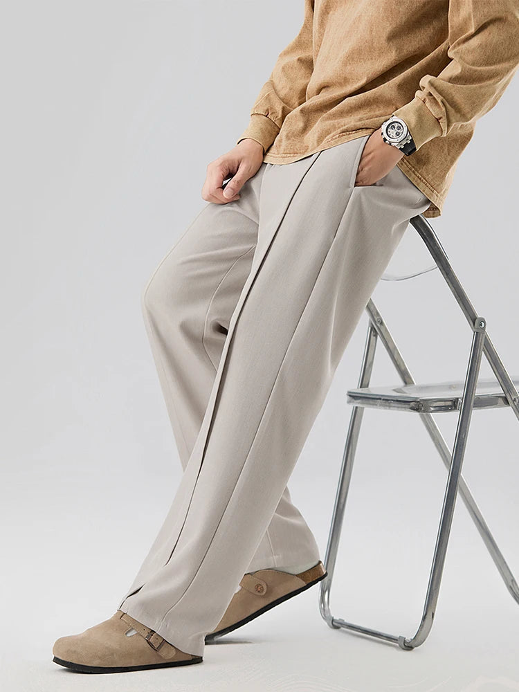 Mark | Men's Pleated Straight Leg Trousers
