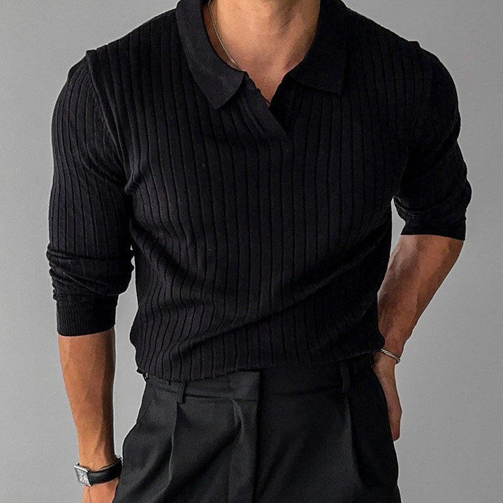 Mark | Men's Slim Fit Long Sleeve Polo Top