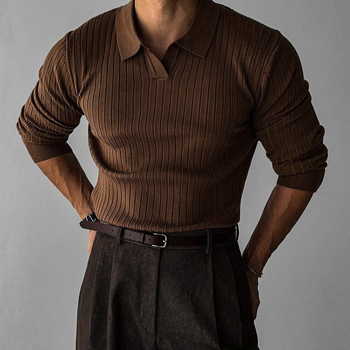 Mark | Men's Slim Fit Long Sleeve Polo Top