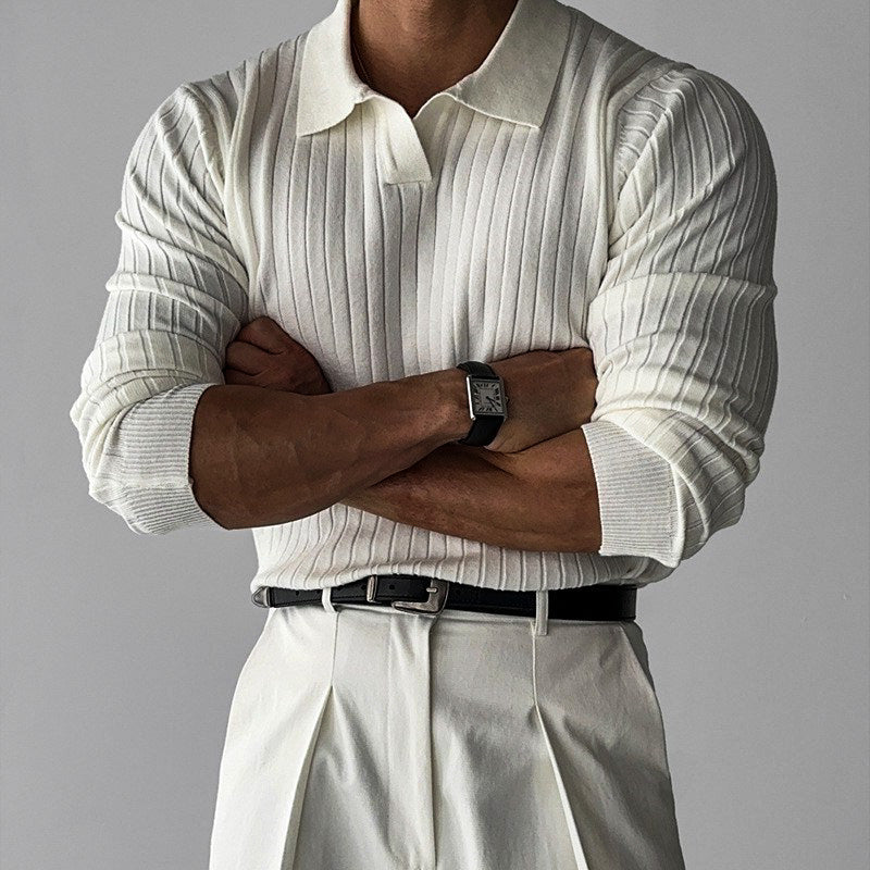 Mark | Men's Slim Fit Long Sleeve Polo Top
