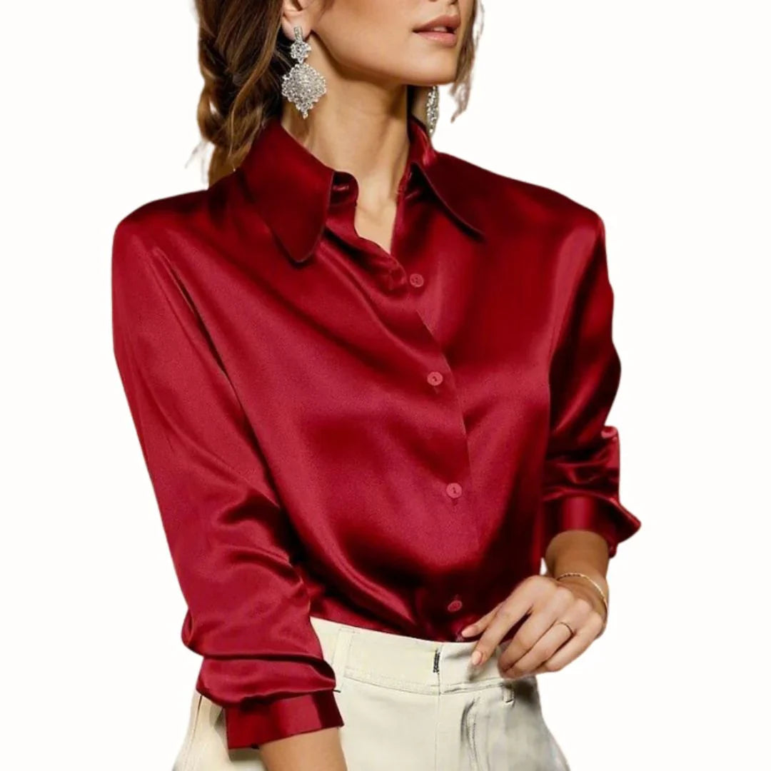 Mckenzie | Women's Long Sleeve Button-Down Blouse-Metro Lane Plaza