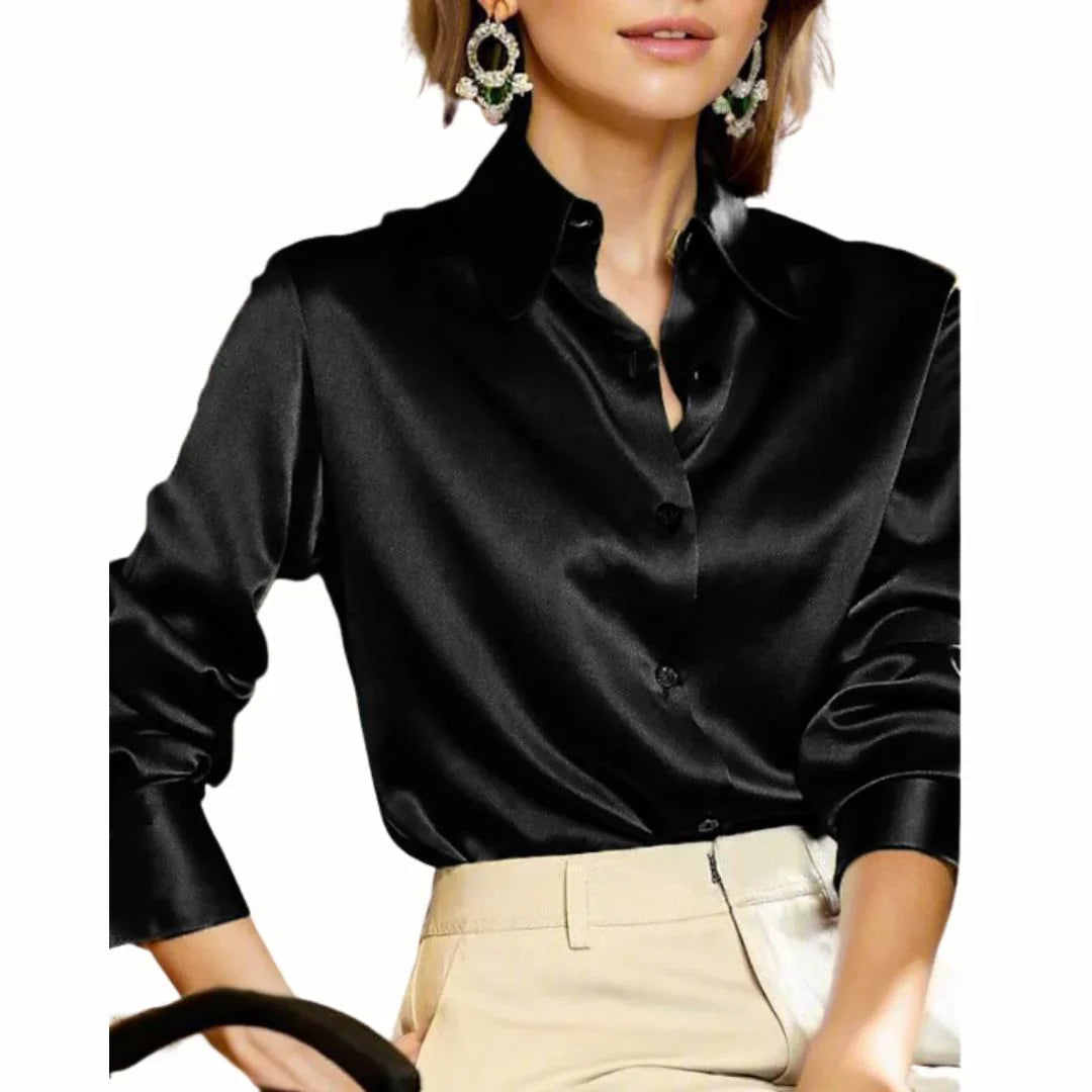 Mckenzie | Women's Long Sleeve Button-Down Blouse-Metro Lane Plaza