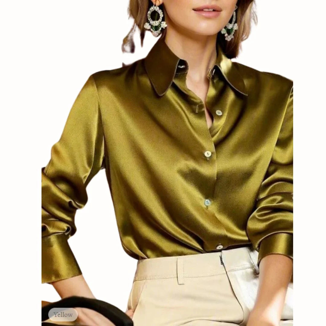 Mckenzie | Women's Long Sleeve Button-Down Blouse-Metro Lane Plaza