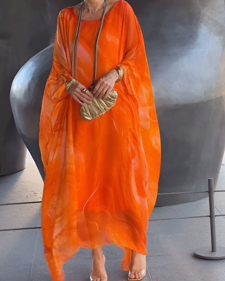 Melinda | Women's Long Sleeve Maxi Caftan Dress-Metro Lane Plaza