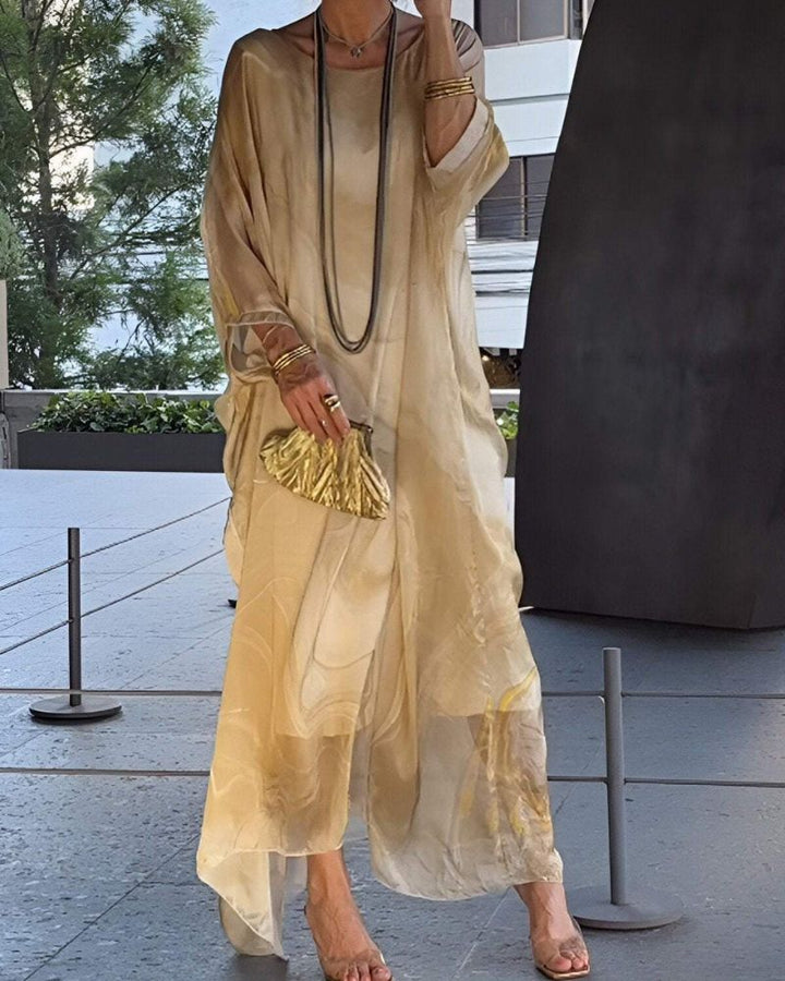 Melinda | Women's Long Sleeve Maxi Caftan Dress-Metro Lane Plaza