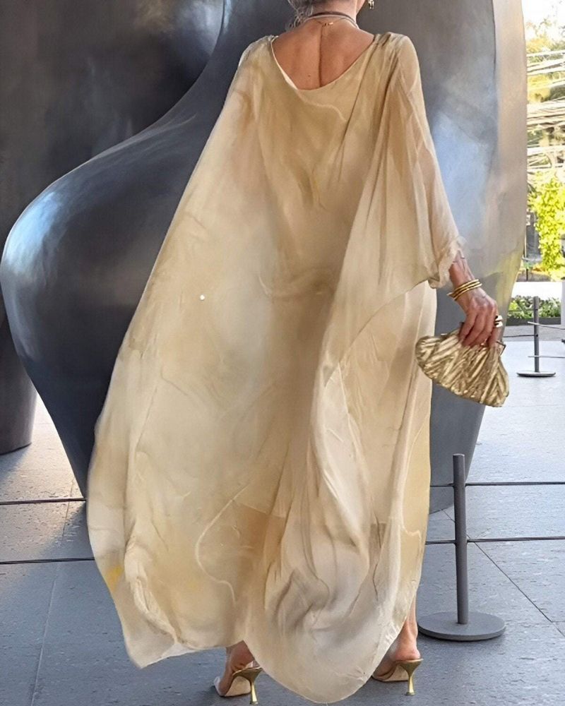Melinda | Women's Long Sleeve Maxi Caftan Dress-Metro Lane Plaza