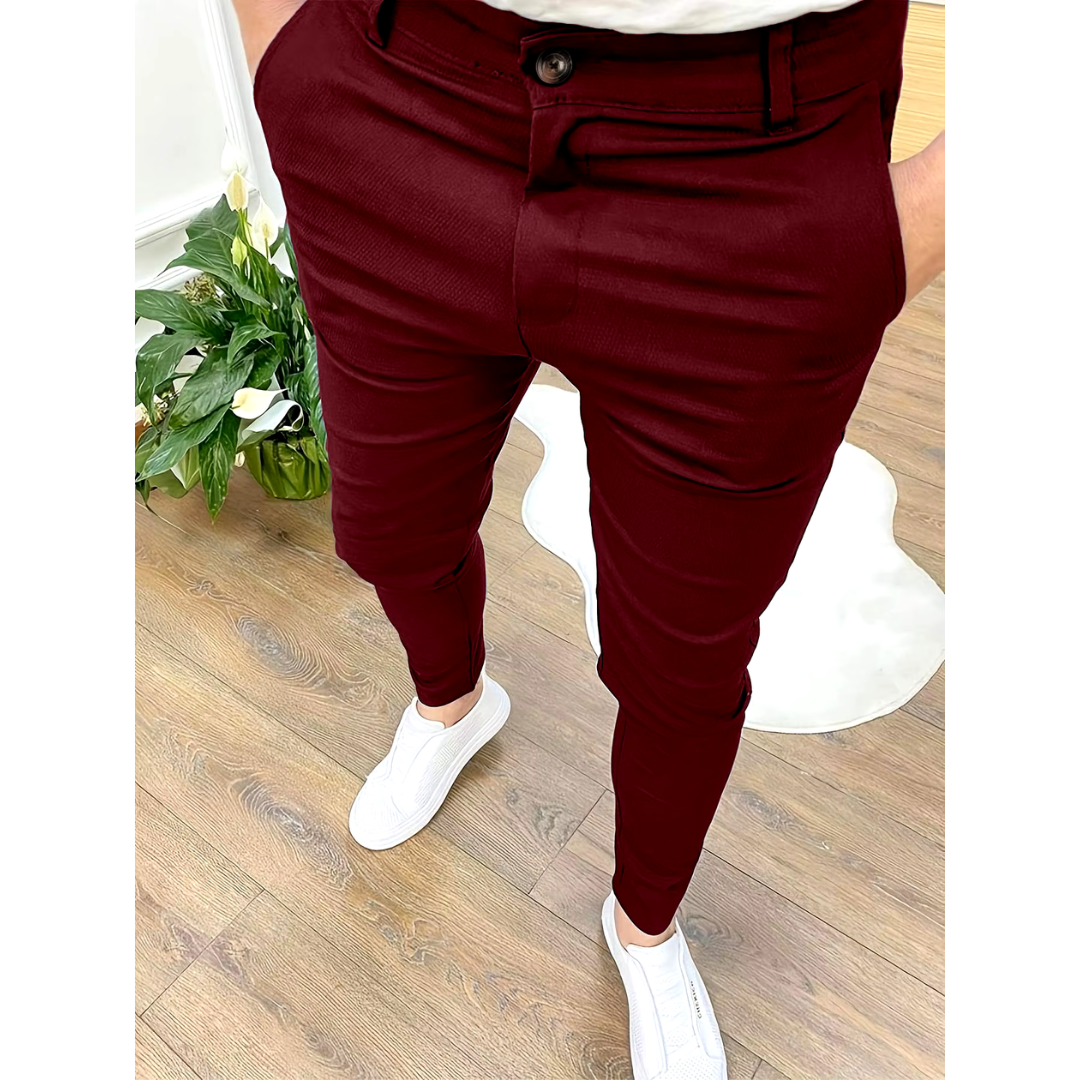 Michael | Men's Slim Fit Formal Trousers-Metro Lane Plaza