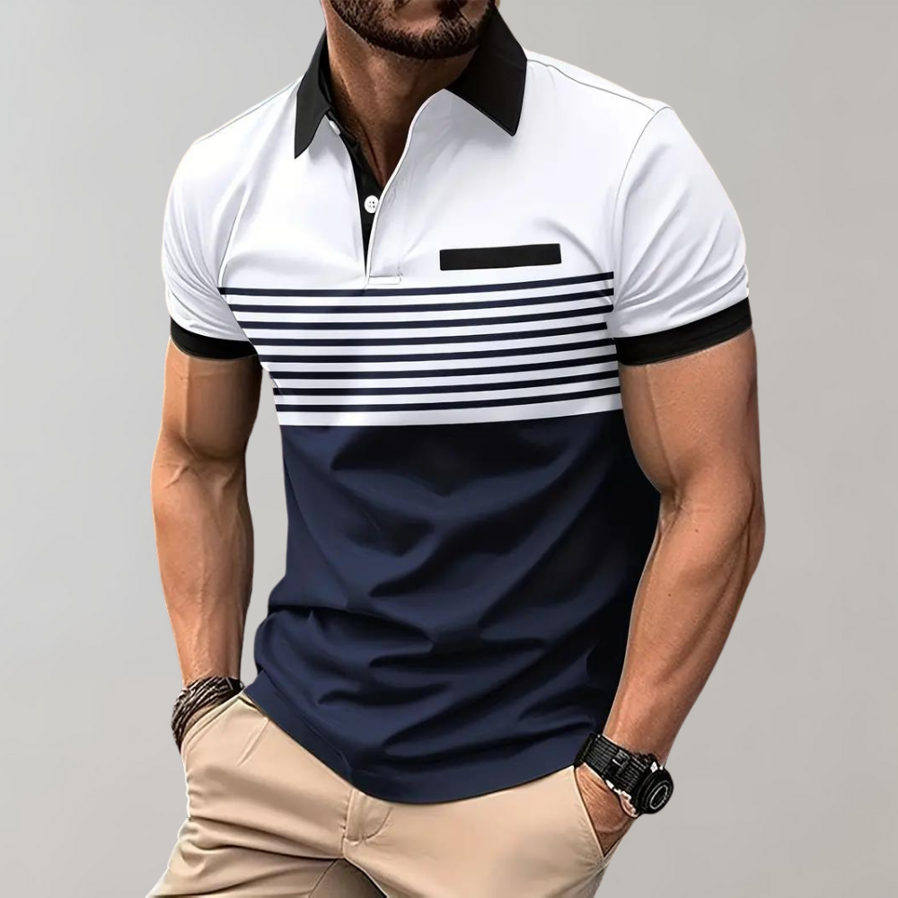 Men's Modern Soft Summer Polo Shirt-Metro Lane Plaza