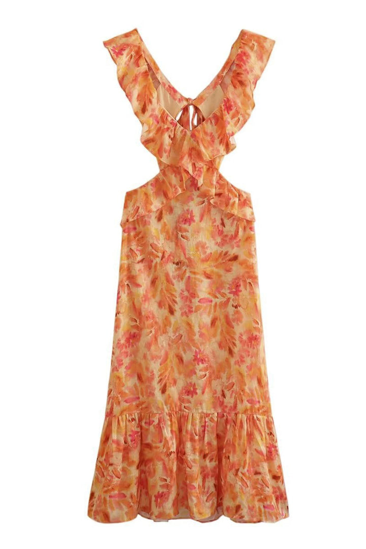 Molly | Women's Floral Sleeveless Maxi Dress-Metro Lane Plaza