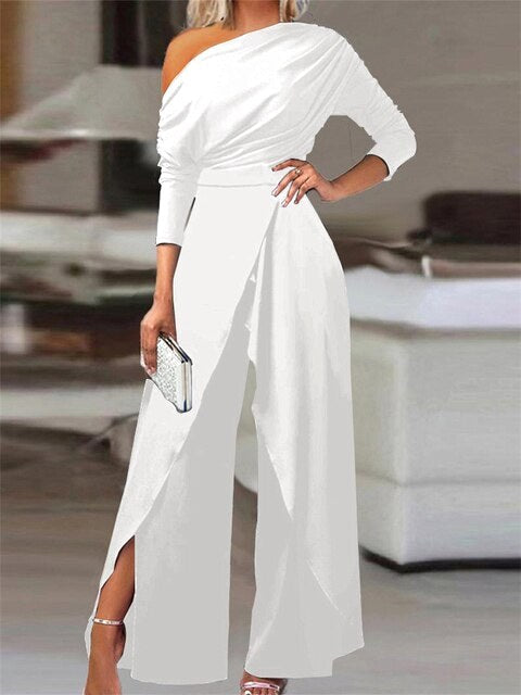 Women's Elegant One-Shoulder Jumpsuit