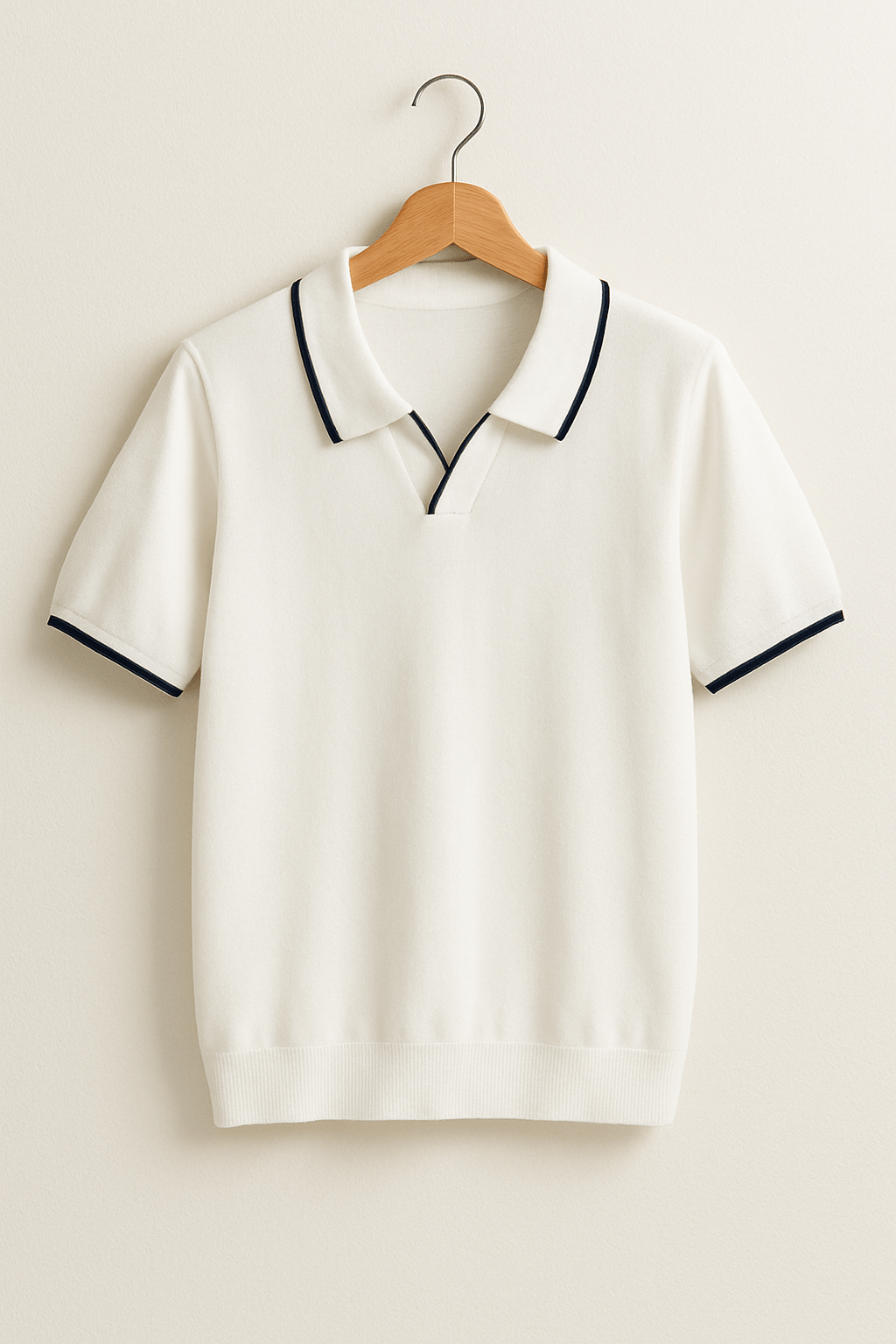 Aaron | Men's Knitted Polo Shirt with Short Sleeve and Contrast Edge-Metro Lane Plaza