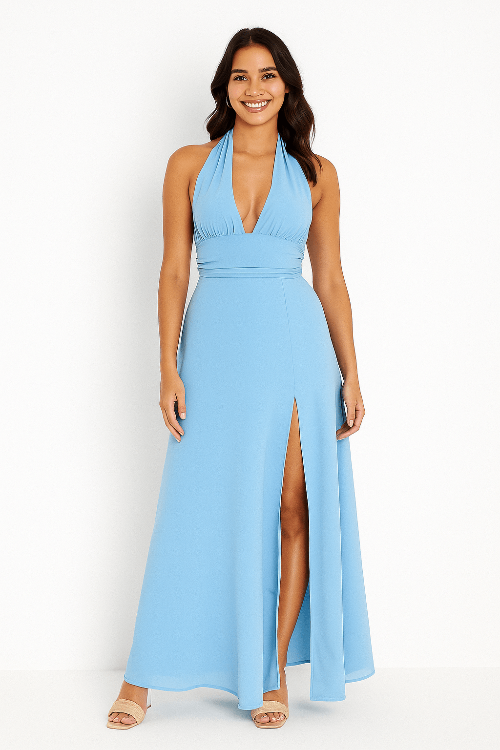 Anouk | Women's Halter Maxi Dress-Metro Lane Plaza