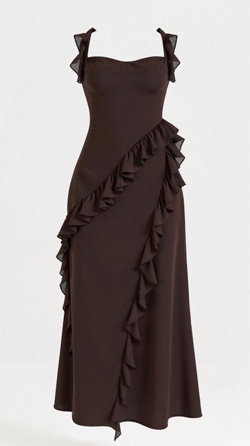 Avery | Women's Ruffle Maxi Dress-Metro Lane Plaza