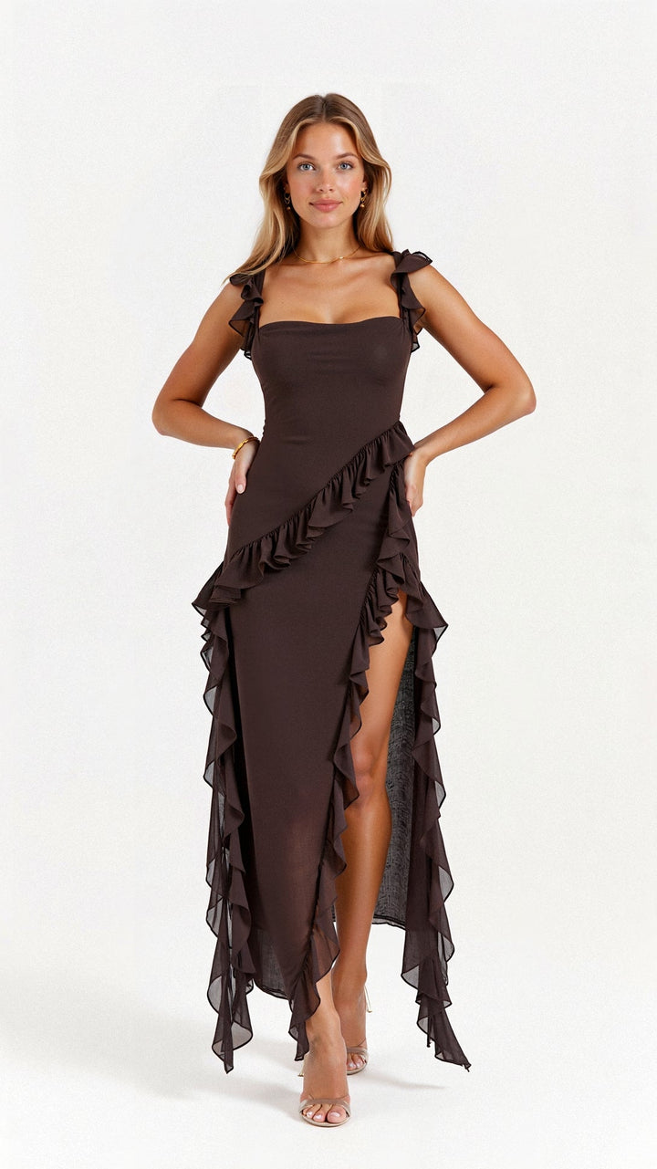 Avery | Women's Ruffle Maxi Dress-Metro Lane Plaza