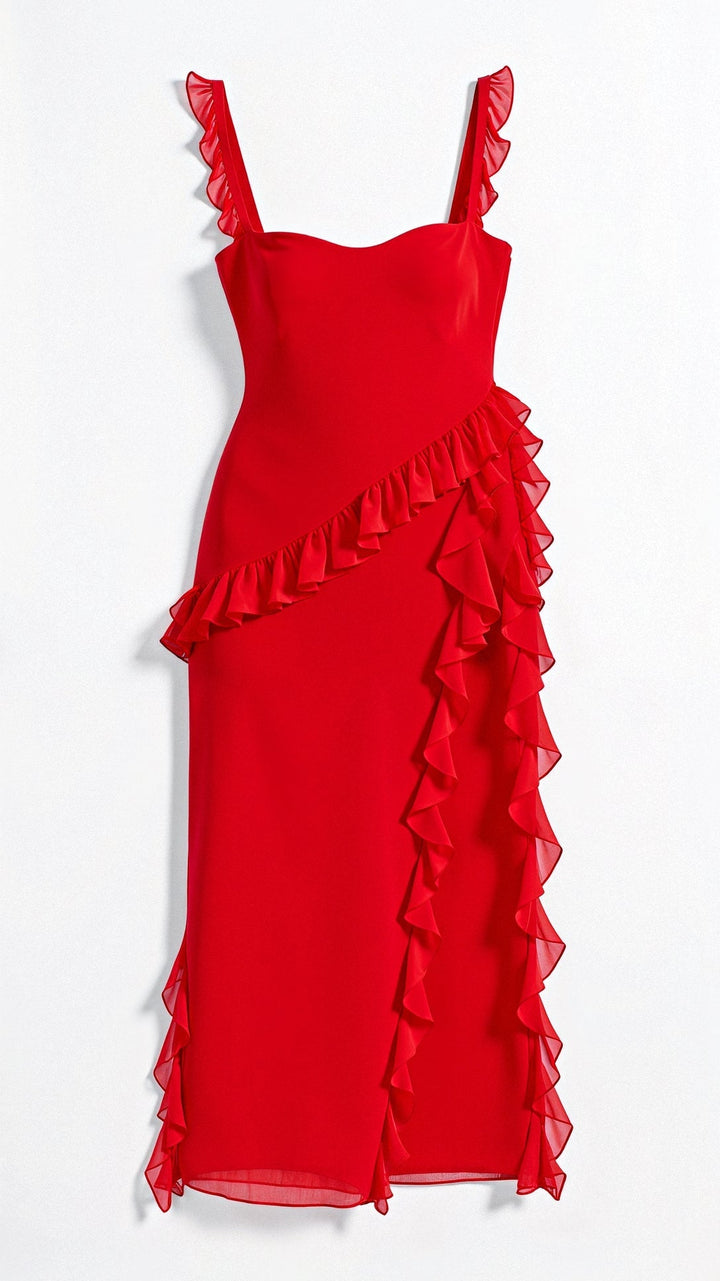Avery | Women's Ruffle Maxi Dress-Metro Lane Plaza