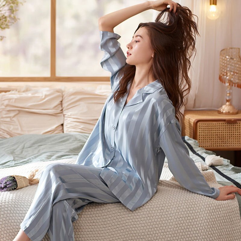 Emily | Women's Striped Sleepwear Set-Metro Lane Plaza