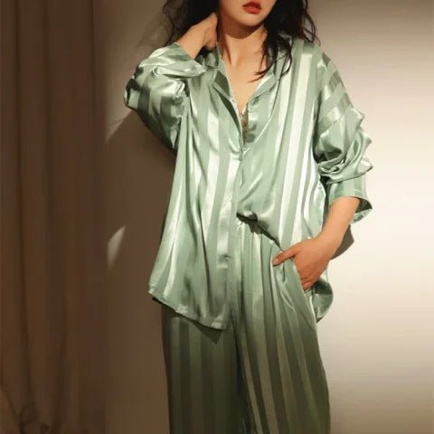 Emily | Women's Striped Sleepwear Set-Metro Lane Plaza