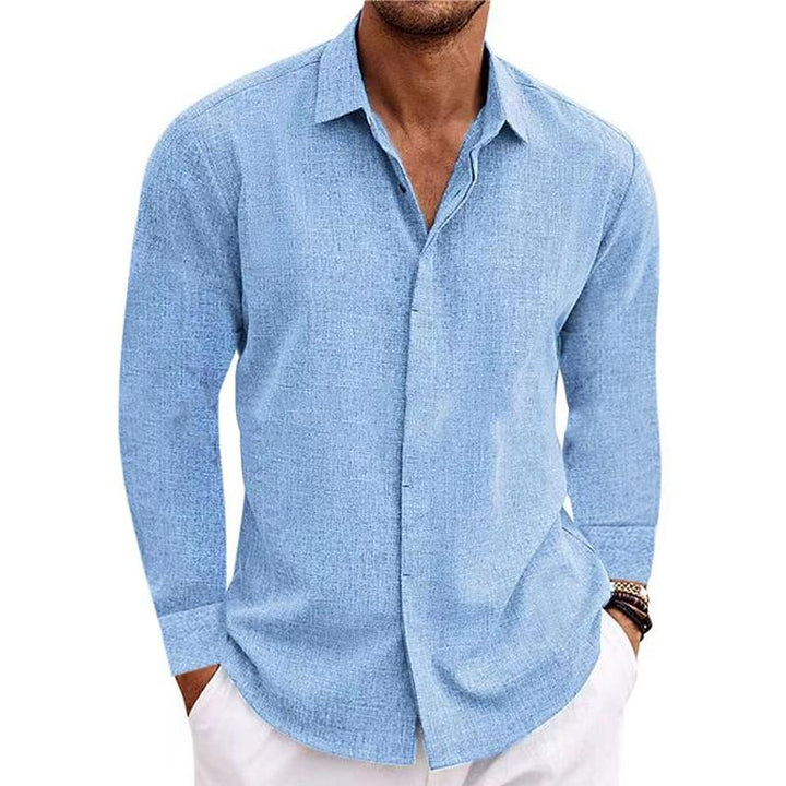 Dan | Men's Casual Long Sleeve Shirt-Metro Lane Plaza