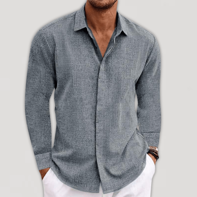 Dan | Men's Casual Long Sleeve Shirt-Metro Lane Plaza