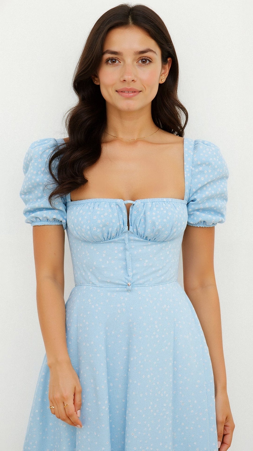 Daniela | Women's Square Neck Midi Dress-Metro Lane Plaza