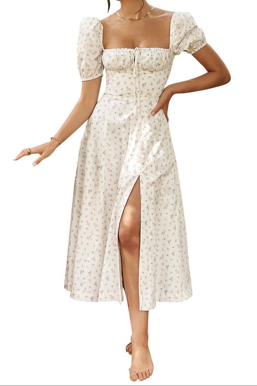 Daniela | Women's Square Neck Midi Dress-Metro Lane Plaza