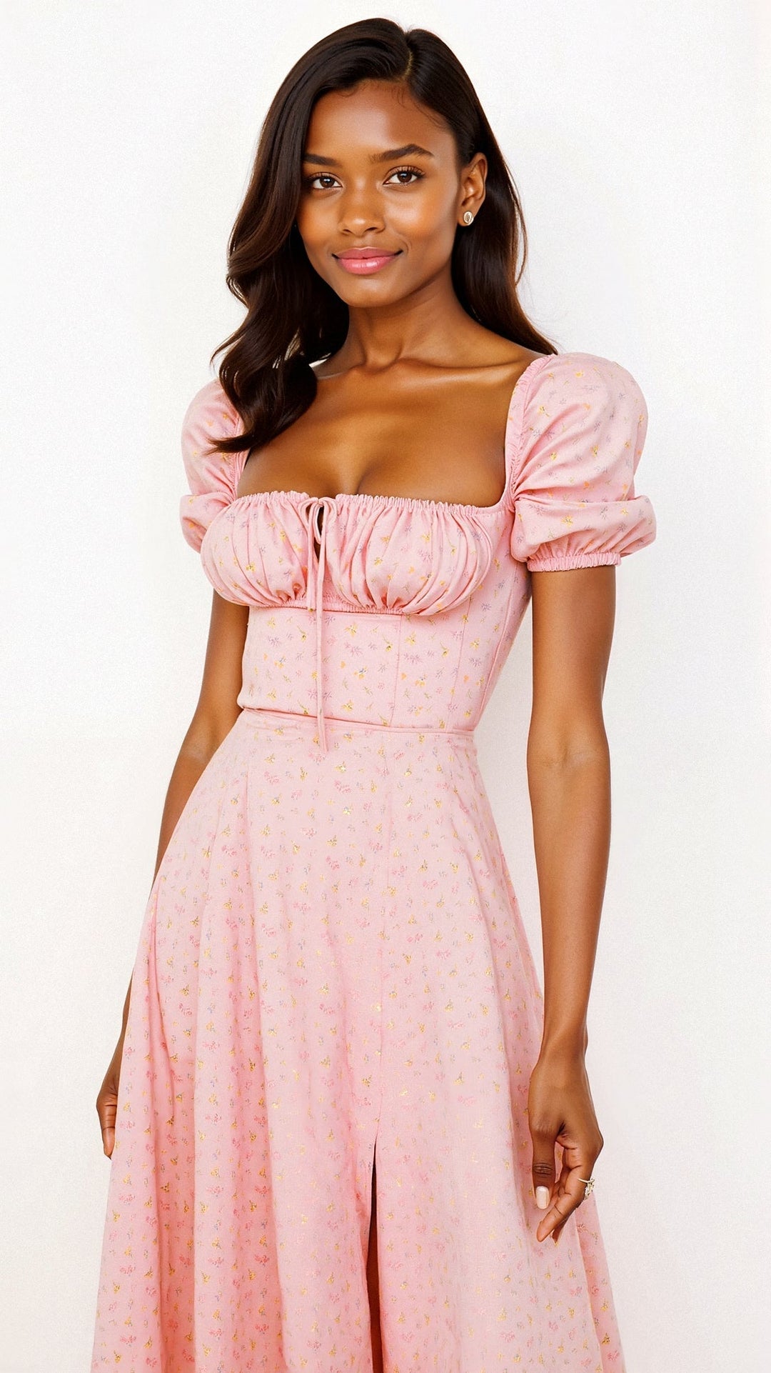 Daniela | Women's Square Neck Midi Dress-Metro Lane Plaza