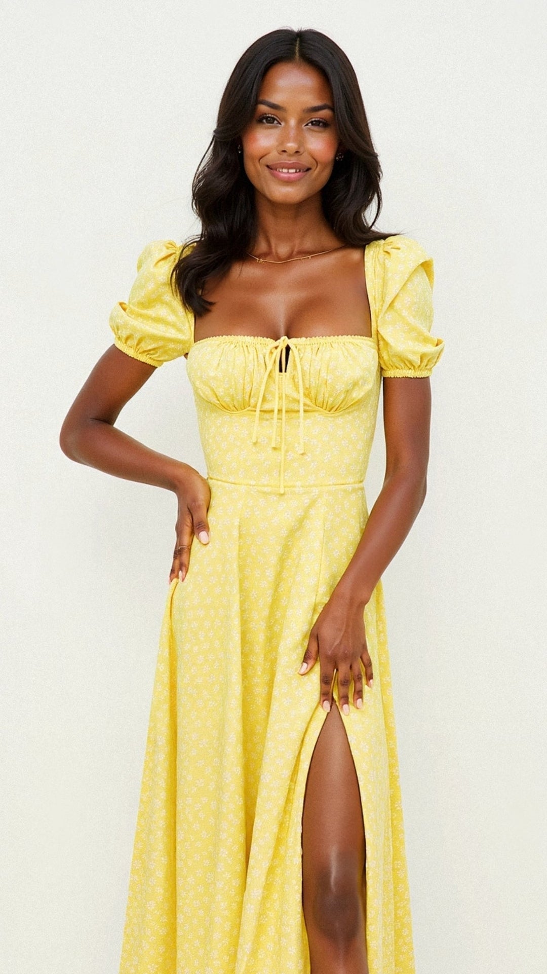 Daniela | Women's Square Neck Midi Dress-Metro Lane Plaza