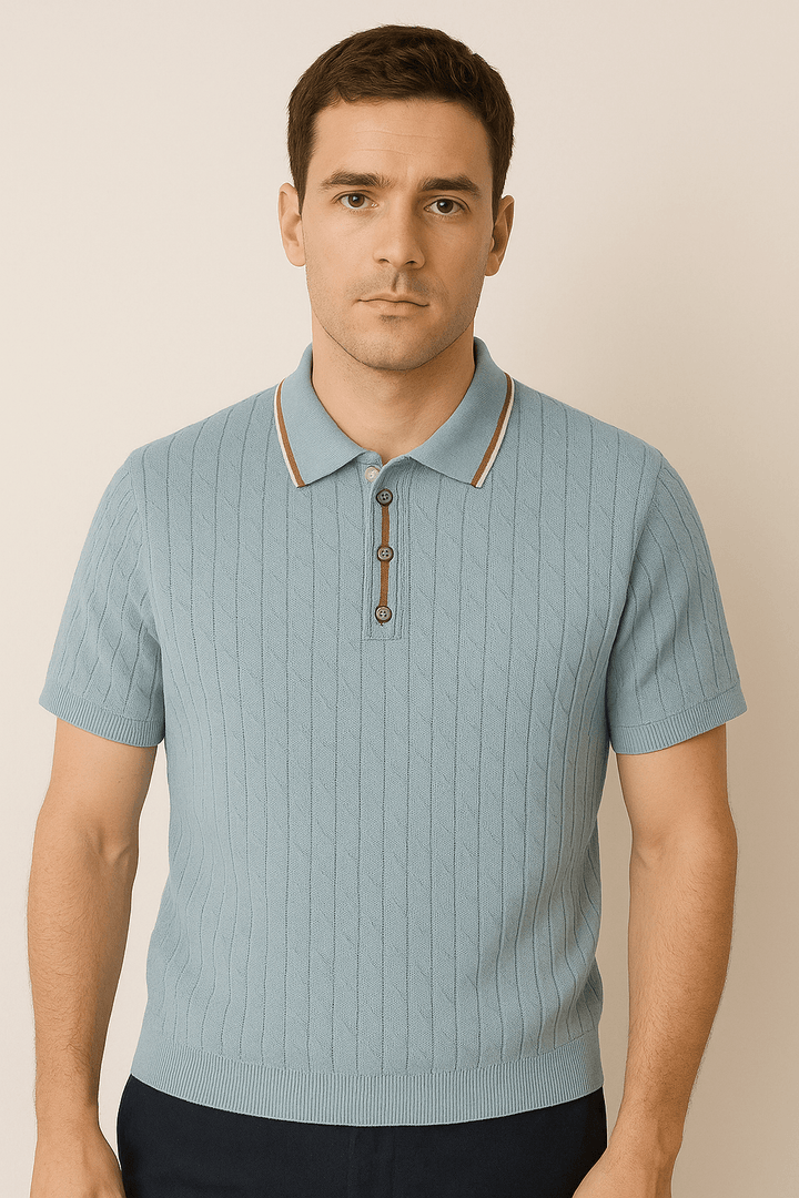 David | Men's Polo Shirt with Contrast Collar-Metro Lane Plaza