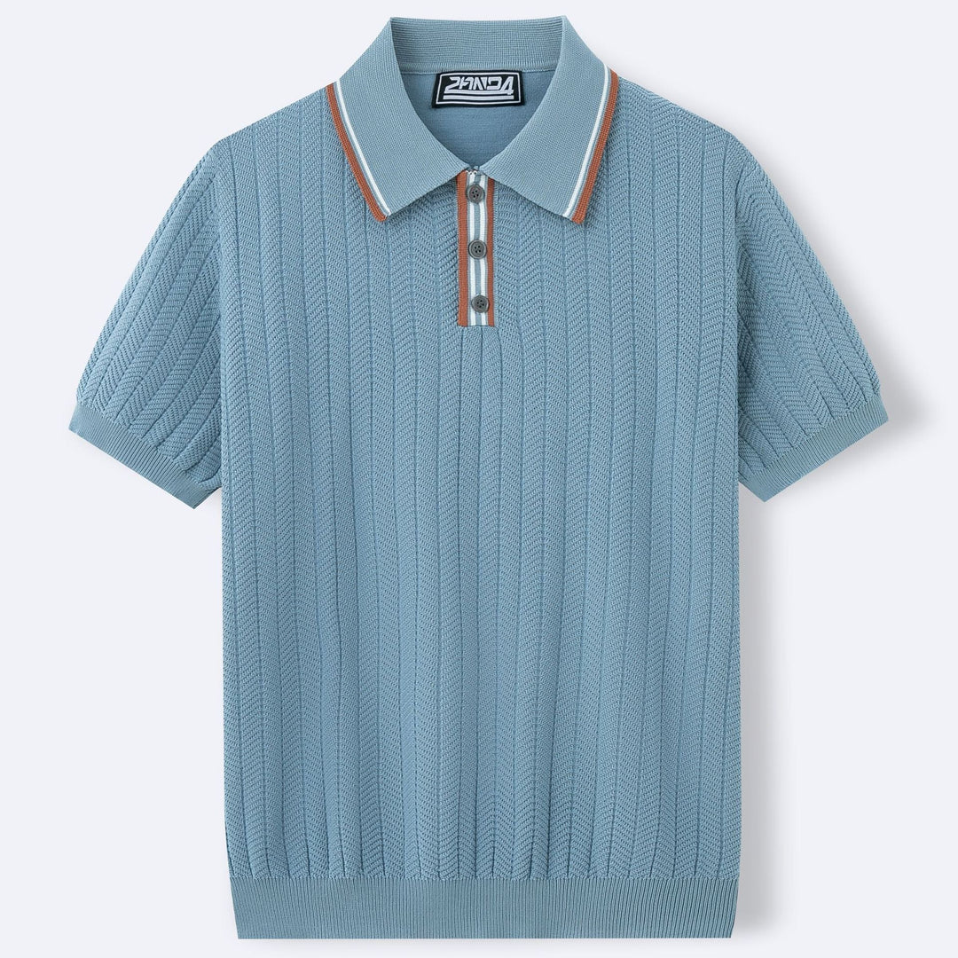 David | Men's Polo Shirt with Contrast Collar-Metro Lane Plaza