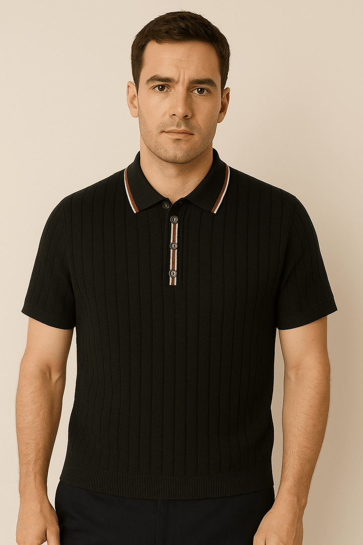 David | Men's Polo Shirt with Contrast Collar-Metro Lane Plaza