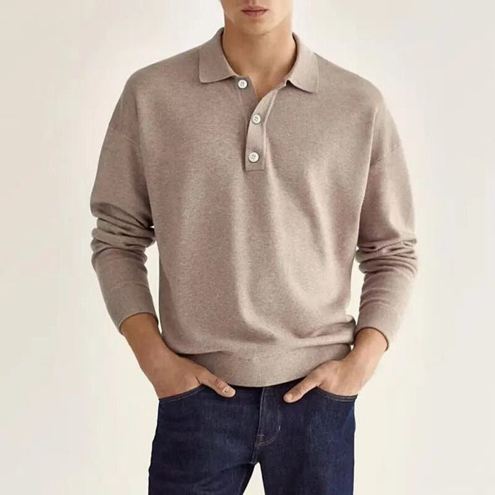 Elias | Men's Long Sleeve Polo Shirt-Metro Lane Plaza
