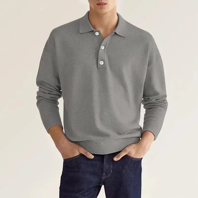 Elias | Men's Long Sleeve Polo Shirt-Metro Lane Plaza