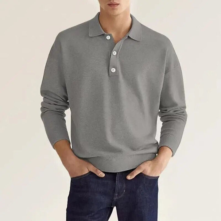 Elias | Men's Long Sleeve Polo Shirt-Metro Lane Plaza