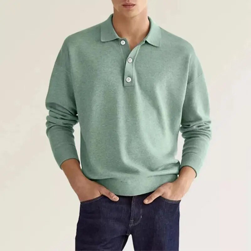 Elias | Men's Long Sleeve Polo Shirt-Metro Lane Plaza