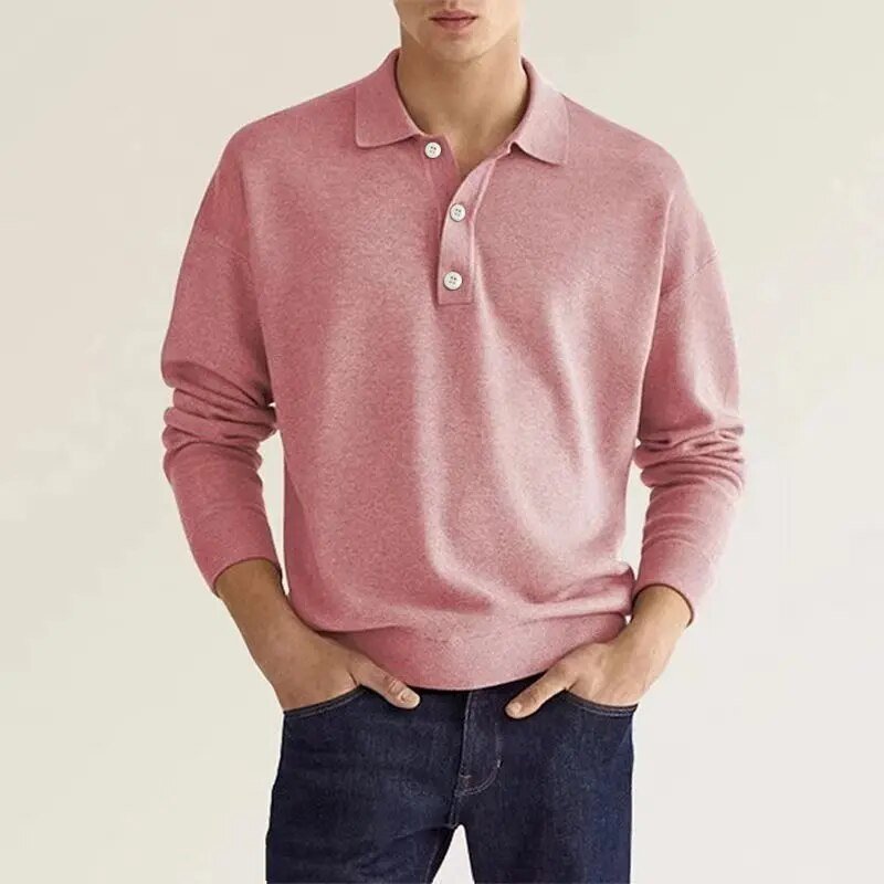 Elias | Men's Long Sleeve Polo Shirt-Metro Lane Plaza